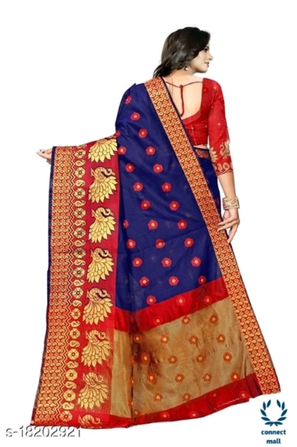COTTON BASED JACQUARD SAREES  - Saree LengthSize:5.5m Blouse Lenght Size:0.8, Cotton Silk, Zari woves, Pack of:1